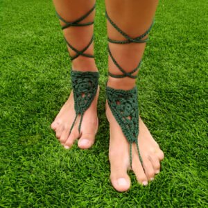Pies descalzos verdes