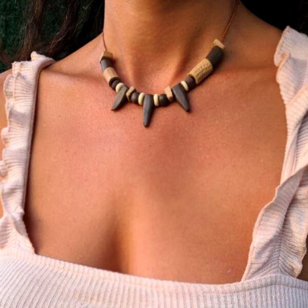 Collar étnico de cerámica - Imagen 4
